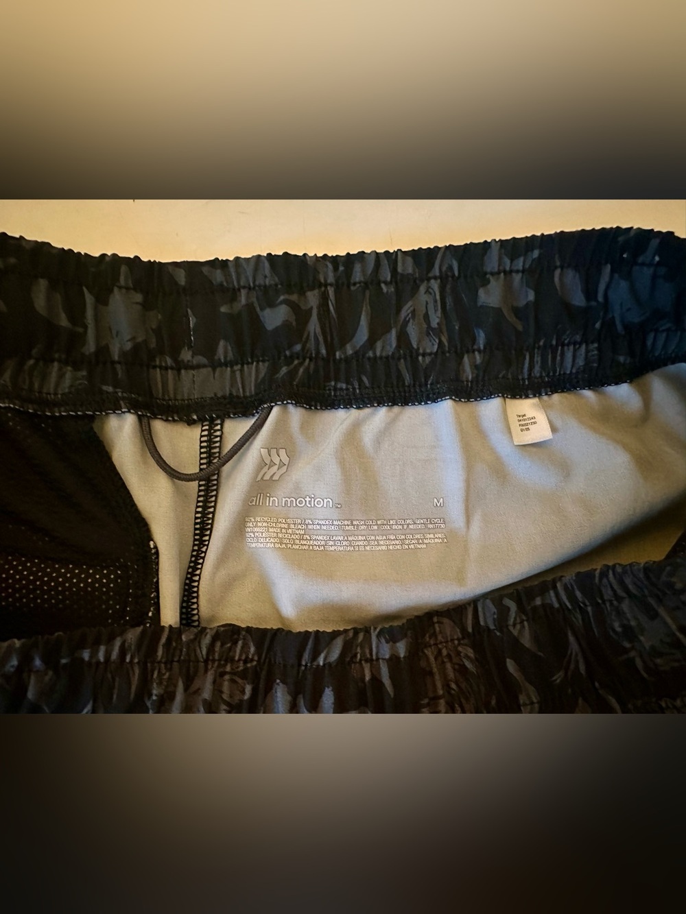 🖤 all in motion - Women’s Black Tropical Print Athletic Shorts - Size: M - Picture 8 of 9